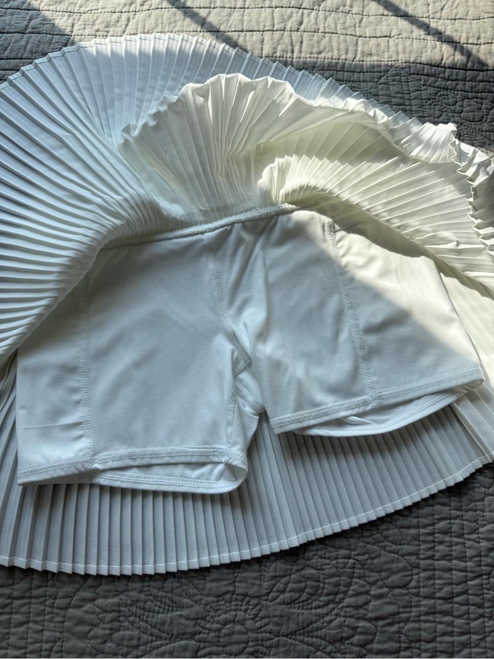 White Pleated Athletic Skirt - Picture 3 of 6